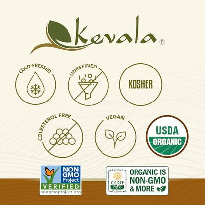 Kevala Organic Toasted Sesame Oil - 8 oz, Glass Bottle, Cold Pressed Oil - size: 8 Fl Oz (Pack of 1)