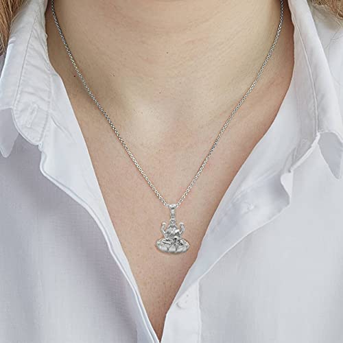 Claddagh Gold .925 Sterling Silver Hindu Goddess Lakshmi (Luxmi) Pendant Necklace with Rolo Chain and Pendant only - style: Pendant + 18" Chain