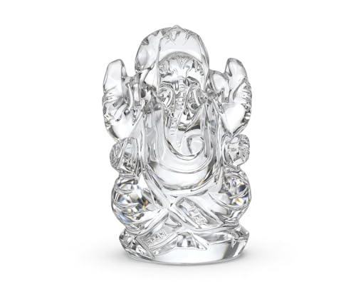 Ganesh Statue Natural Crystal Quartz Gemstone Ganesha Success and Good Luck Crystal Sculpture Pocket Size Ganesha Statue - color: Crystal Quartz Ganesh