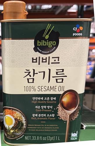 100% Pure Sesame Oil, Cold-Pressed, Korean Cooking Oil, 33.8 fl oz