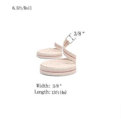 3/8" Inch Lamp Wick or Lantern Wick -Flat Cotton Oil Wicks for Hurricane Lamp or Kerosene Based Lanterns and Candle Burners，Red Stitch 13ft/ 2 Rolls - size: 3/8"-13 feet(4m)