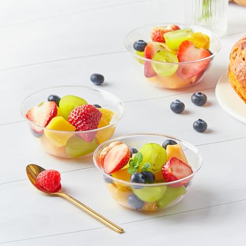 10 oz Small Clear Plastic Bowls, 60 Pack - size: 10 oz (Pack of 60)