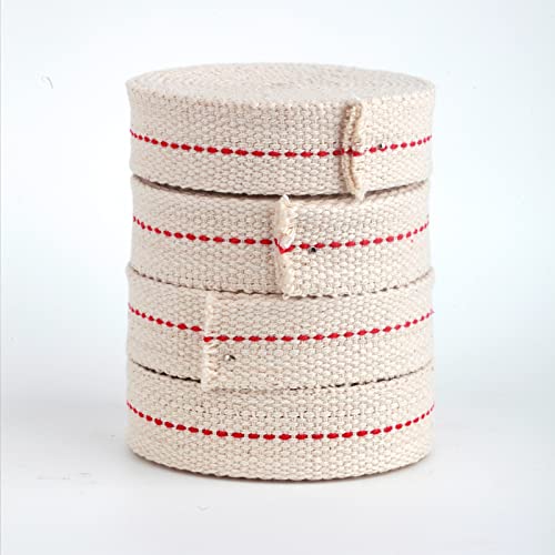 26 Foot /4 Rolls Oil Lamp Wick, 7/8 Inch Oil Lantern Wick, Flat Cotton Wick, Oil Lamp Wicks Burner with Stitch, 6.5 Feet per Roll - size: 7/8 Inch