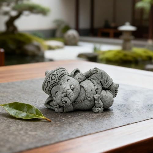 Small Elephant Statue Lord Ganesha Figurine Hindu Meditation Buddha, G - color: G