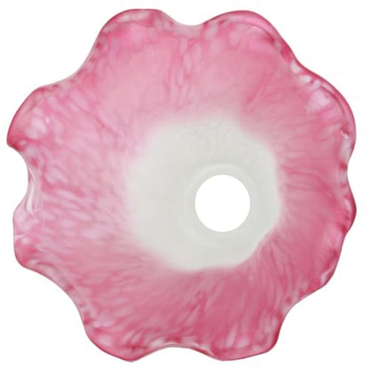 Bieye LS02S Lily Flower Blown Glass Lampshade (White Pink, Opening I.D. 0.87" x O.D. 1") - color: White Pink, size: Small I.D. 0.87" x O.D. 1"