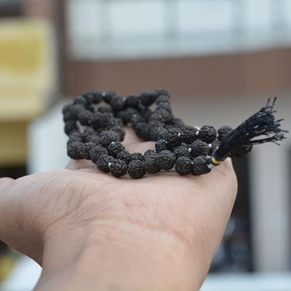 6mm Lab Certified Rudraksha Mala 108+1 Beads – Natural 5 Mukhi Panchmukhi Rudraksha Necklace for Meditation, Yoga & Daily Wear, Handcrafted Bead Mala for Men & Women