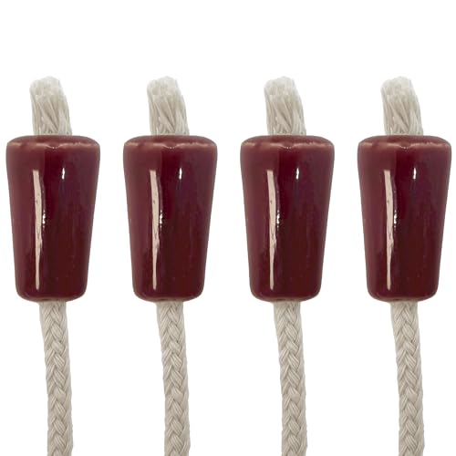 Oenophilia Oeno Afterglow Bottle Wicks, Glass Bottle Wick Holder, Use with Lamp Oil, Set of 4 (Burgundy) - color: Burgundy - Set of 4