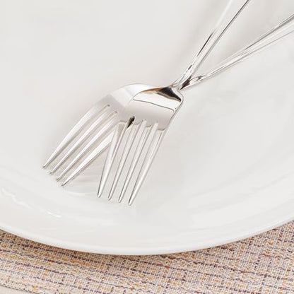 HIKAA 4-Piece Dinner Forks Set, 8-Inch 18/10 Stainless Steel Forks, Mirror Polished Dishwasher Safe Silverware Forks for Home, Restaurant, Party - size: 4-Piece, style: DINNER FORKS