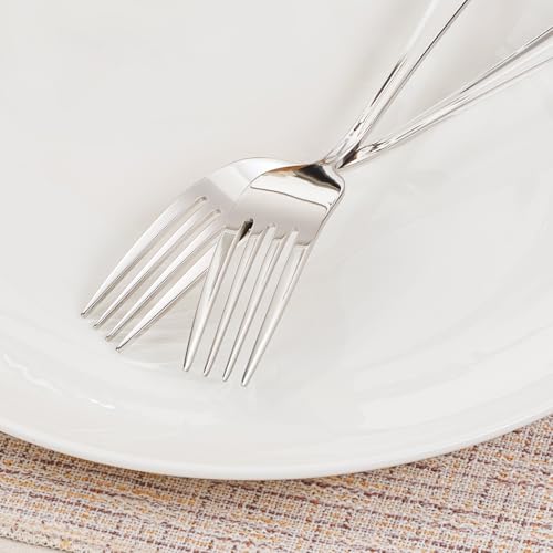 HIKAA 12-Piece Dinner Forks Set, 8-Inch 18/10 Stainless Steel Forks, Mirror Polished Dishwasher Safe Silverware Forks for Home, Restaurant, Party - size: 12-Piece, style: DINNER FORKS