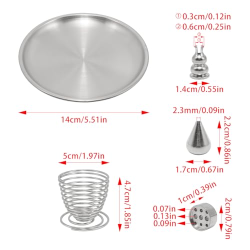 5 in 1 Incense Burner, 5.51 Inch Incense Holder Set - color: Silver, size: 5 in 1