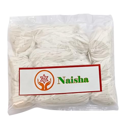 NAISHA Handmade Long Cotton Wicks (600 Pcs), 3-Inch Long Batti for Oil Lamp, Diya, Deepak and Jyot, Twisted Cotton Wicks for Temple, Home Mandir, Diwali Lighting and Festivals