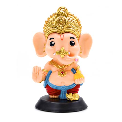 TIED RIBBONS Baby Ganesh Statue for Car Dashboard, Resin 4 Inch | Ganesha Idol for Home Office Desk, Ganesh Chaturthi Decor, Mandir | Ganpati Murti, Diwali Gift, Indian Return Gifts