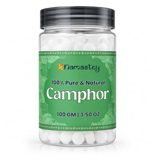 Natural Camphor Tablets - Camphor Tablets (100 Gram) for Aromatherapy, Odor Elimination, Puja - Alcanfor en Bloques, Alcanfor, Alcanfor en Bolitas, Kapoor for Pooja
