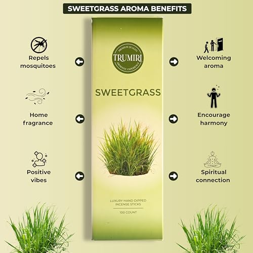 Sweetgrass Incense Sticks - Pack of 100 Inscents-Sticks - Made with Non Toxic Insence Ingredients - Scented Incienso Spiritual Insense Natural Agarbatti Incents - color: Sweetgrass