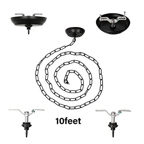 10 Feet Heavy Duty Black Chain with 5" Light Canopy Kit for Chandelier, Swag Light Kit Light Fixture Mounting Bracket for Hanging Light - color: Black 10 Ft Chain with 5" Canopy