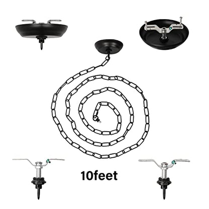 10 Feet Heavy Duty Black Chain with 5" Light Canopy Kit for Chandelier, Swag Light Kit Light Fixture Mounting Bracket for Hanging Light - color: Black 10 Ft Chain with 5" Canopy