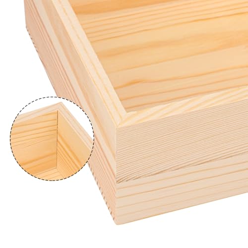 10 Pack 6 x 6 Inches Unfinished Wooden Boxes, Small Unfinished Square Wood Box Bulk, Small Wooden Box for DIY, Jewelry Storage, Home Decor, Succulent Plant Pot - size: 10 Pack 6 x 6 Inches