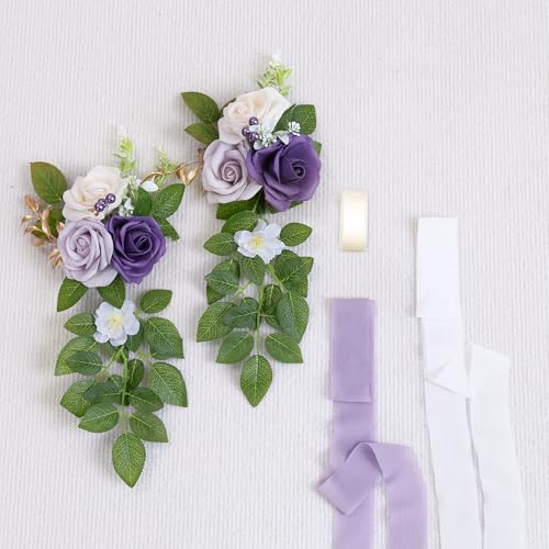 10 Purple Wedding Aisle Decorations - color: Purple