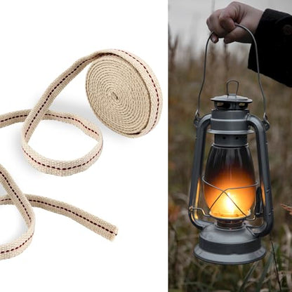 1 Roll Oil Lamp Wick - 6.5 Feet Roll, 3/8 Inch Flat Cotton Wick Replacement - Perfect for Oil Lamps, Lanterns, and Oil Burners (3/8 inch) - size: 3/8 inch