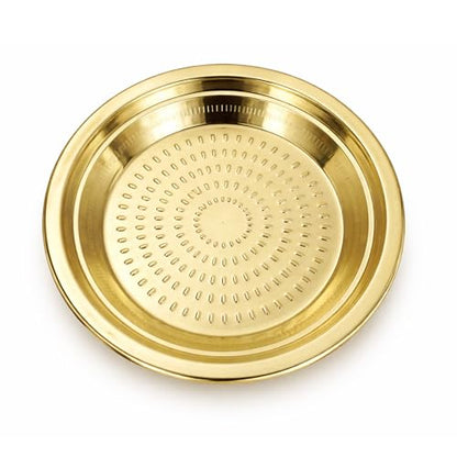 Spillbox Traditional Handcrafted Brass Puja | Pooja Thali | Arati | Arathi | Arthi | Arti | Arathi | Bartan Thambulam Plate -Thambalam Thali- (9 Inch) - size: 9 Inch