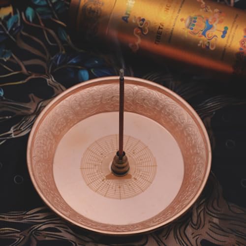 Copper Offering Prayer Ritual Bowl Plate - Great for use Meditation,Witches,Smudging, Incense,Candle Dish, Ash Catcher,Jewelry Dish (Meditation Poster) - style: Meditation Poster