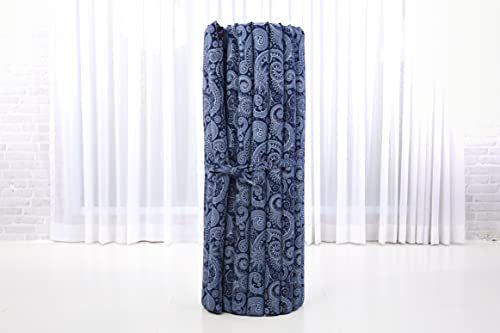 Leewadee Wide Thai Roll Mat 75 x 39 inches Kapok Firm - color: Cbt1 - Blue, size: L: 75x39"