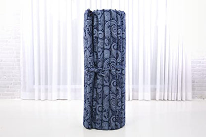 Leewadee Wide Thai Roll Mat 75 x 39 inches Kapok Firm - color: Cbt1 - Blue, size: L: 75x39"