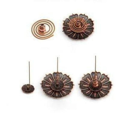 1 PC Incense Burner Lotus Shape Metal Burner Holder Incense Plate Stick Cone Incense Aromatherapy Craft (Green) - color: Green
