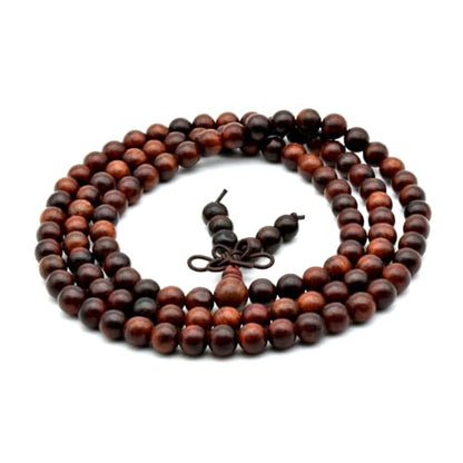 Zen Dear Unisex Natural Rosewood Prayer Beads Buddha Buddhist Prayer Meditation Mala Necklace Bracelet - style: 6mm 108 beads