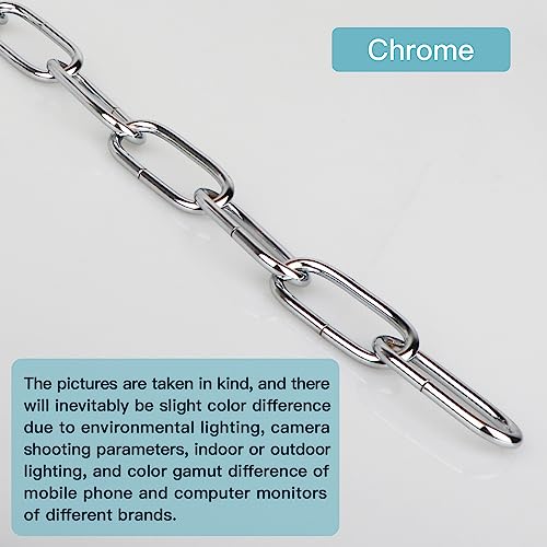 Helunsi Industrial Lighting Chain, 6 Feet Chrome Light Fixture Chain - color: Chrome
