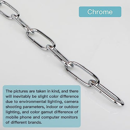 Helunsi Industrial Lighting Chain, 6 Feet Chrome Light Fixture Chain - color: Chrome