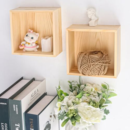 10 Pack 6 x 6 Inches Unfinished Wooden Boxes, Small Unfinished Square Wood Box Bulk, Small Wooden Box for DIY, Jewelry Storage, Home Decor, Succulent Plant Pot - size: 10 Pack 6 x 6 Inches