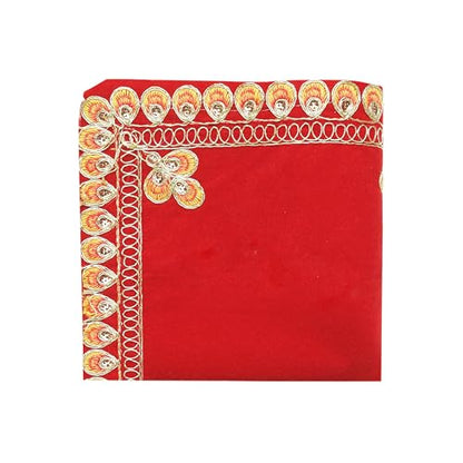 Mat Aasan Pooja Cloth Puja Table God Idol Puja Temple Altar Cloth (14"X18")