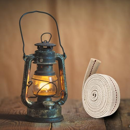 1 Roll/6.5 Feet Flat Oil Lamp Wick, 3/4 Inches Cotton Wick Replacement for Kerosene Burner, Lantern, Lamps (1, 3/4 inch) - size: 3/4 inch