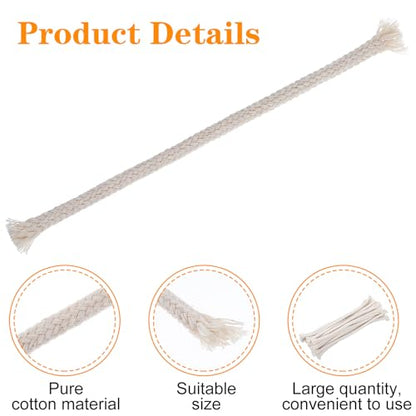20PCS 1/4" Round Cotton Oil Lamp Wicks, Braided Replacement Wick