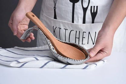 Pampa Bay Golden Salerno Titanium-Plated Porcelain Spoon Rest (Silver) - color: Silver