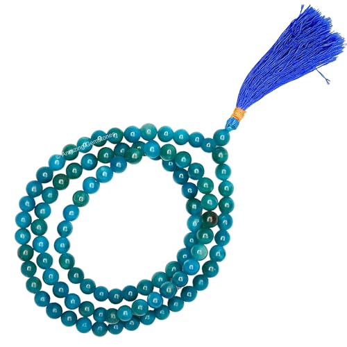 Amazing Gemstone Apatite Mala Beads - 108 Prayer Beads for Meditation and Mindfulness Practice, Handcrafted Mala Beads with Natural Gemstones for Spiritual Healing and Relaxation(Plain) - color: Apatite, style: Plain