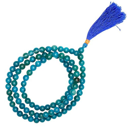 Amazing Gemstone Apatite Mala Beads - 108 Prayer Beads for Meditation and Mindfulness Practice, Handcrafted Mala Beads with Natural Gemstones for Spiritual Healing and Relaxation(Plain) - color: Apatite, style: Plain