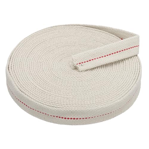 PATIKIL 1" Wide 33 Feet 100% Cotton Flat Wick, Oil Lamp Wicks with Red Stitch for Kerosene Lamp Lantern Oil Burner - color: Red, size: 1" x 33 Feet