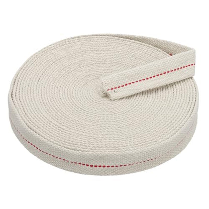 PATIKIL 1" Wide 33 Feet 100% Cotton Flat Wick, Oil Lamp Wicks with Red Stitch for Kerosene Lamp Lantern Oil Burner - color: Red, size: 1" x 33 Feet