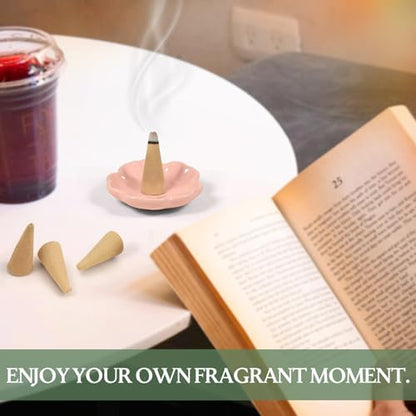 SCENTORINI Incense Cones 120 Pcs, Scented Incense Cones with Holder - color: Colorful Incense