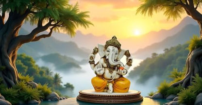 Lightahead Figurine Lord RAJA Ganesh GANPATI Statue of Elephant Hindu GOD