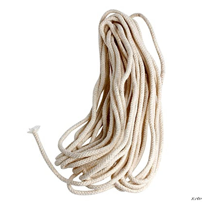 10M (33 ft) Oil Lamp Wicks Replacement 3mm Round Candle Wick Braided for Alcohol Lamps and Candles, DIY Handmade Candle Making Supplies