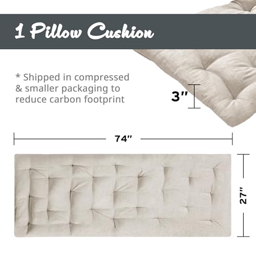 Intelligent Design Foldable Lightweight Lounge Floor Pillow 27" x 74" Ivory - color: Ivory
