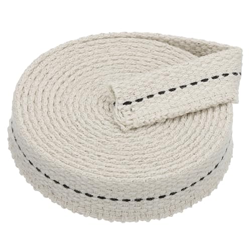 PATIKIL 5/8" Wide 6 Feet 100% Cotton Flat Wick, Oil Lamp Wicks with Black Stitch for Kerosene Lamp Lantern Oil Burner - color: Black, size: 5/8" x 6 Feet