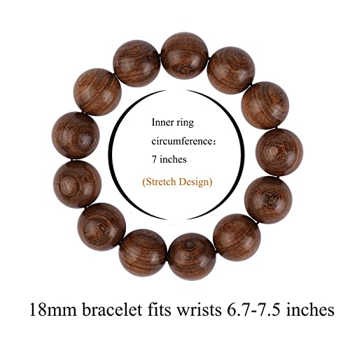 Prayer Bead bracelet Mala Beaded Bracelets for Men Women 12/15MM … - color: 20mm 12 beads Gold sandalwood