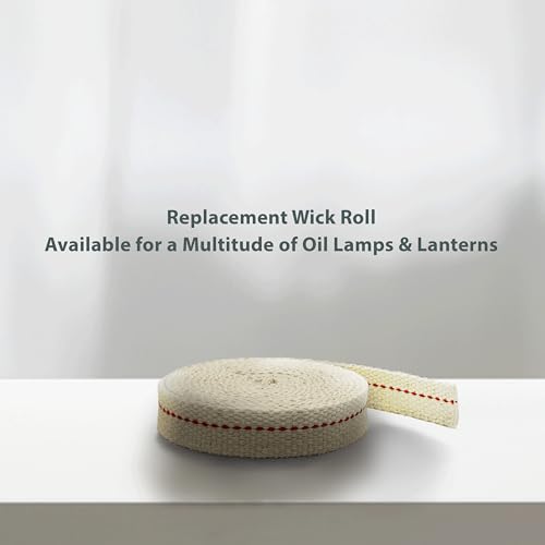 Light of Mine - 5/8" Inch 6' Foot, 100% Cotton Flat Wick for Paraffin Oil, Kerosene Based Lanterns, and Oil Lamps with Genuine Red Stitch (5/8" - 6' Roll) - size: 5/8" 6 foot - 1 Pack