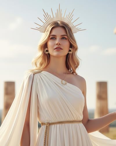 3 Pcs Goddess Costume Accessories Set, Sunburst Crown