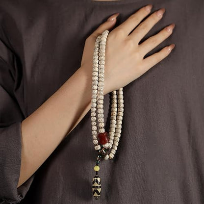 8mm 108 Mala Beads Bracelet for Men Natural Wooden/Bodhi Bead Necklace as Buddhist Meditation Prayer Beads - style: Bodhi Beads with Lucky Bear