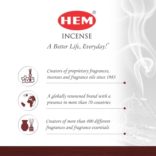 HEM Sandalwood Incense Sticks – 120 Count (Pack of 6 Boxes) – Classic Sandalwood Aroma Incense for Meditation, Yoga & Home Fragrance - size: PACK OF 6